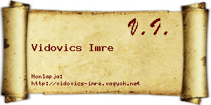 Vidovics Imre névjegykártya
