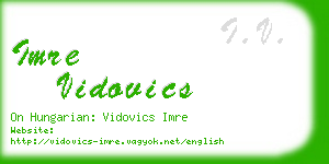 imre vidovics business card